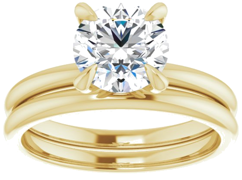 18K Yellow  7.4 mm Round Solitaire Engagement Ring Mounting (8)