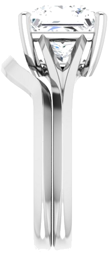 Sužadėtuvių Žiedas „Solitaire Split Shank“ 14k white gold Square 8mm (9)