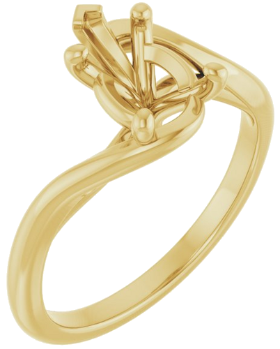 Sužadėtuvių Žiedas „Bypass“ 10k yellow gold Pear 9mm x 6mm (1)