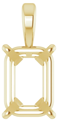 14K Yellow 8.5x6 mm Emerald 4-Prong Pendant Mounting (1)