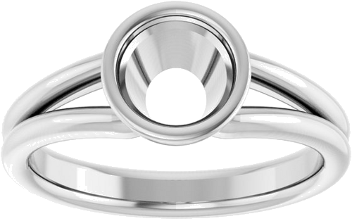 Sužadėtuvių Žiedas „Bezel-Set Solitaire“ 585 Baltojo Aukso Round 6.5mm (3)