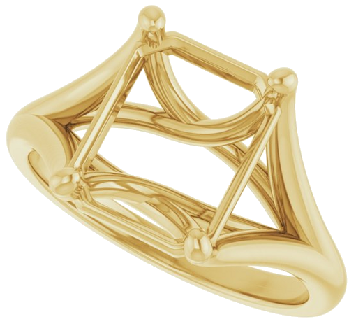 Sužadėtuvių Žiedas „Solitaire“ 14k yellow gold Emerald 10mm x 8mm (5)