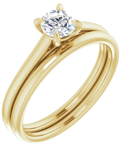 14K Yellow  4.8 mm Round Solitaire Engagement Ring Mounting (6)