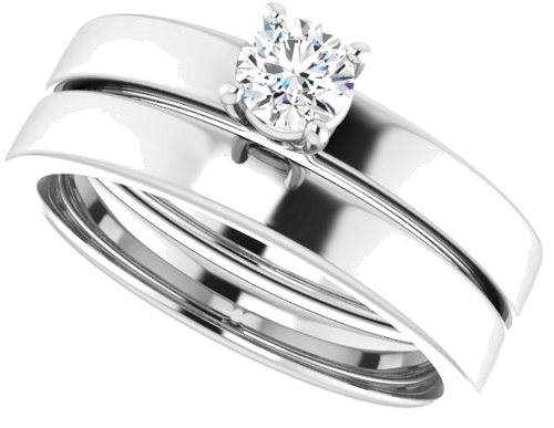 14K White 4.1 mm Round Solitaire Engagement Ring Mounting (10)