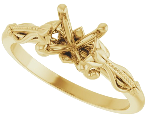Sužadėtuvių Žiedas „Solitaire Sculptural“ 14k yellow gold Round 6.5mm (5)