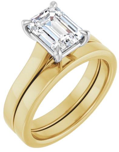 Sužadėtuvių Žiedas „Claw-Prong“ 14k yellow/white gold Emerald 8mm x 6mm (6)