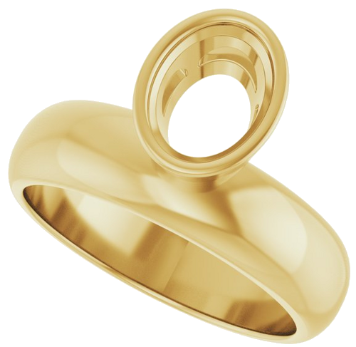 14K Yellow 8 x 6 mm Oval Solitaire Engagement Ring Mounting (5)