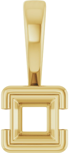 Pakabukas „Half-Bezel Solitaire Charm“ 14k yellow gold Square 3.75mm (1)