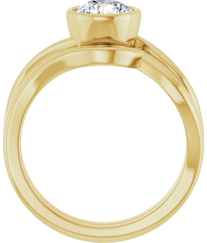 Sužadėtuvių Žiedas „Bezel-Set“ 14k yellow gold Round 6.5mm (7)