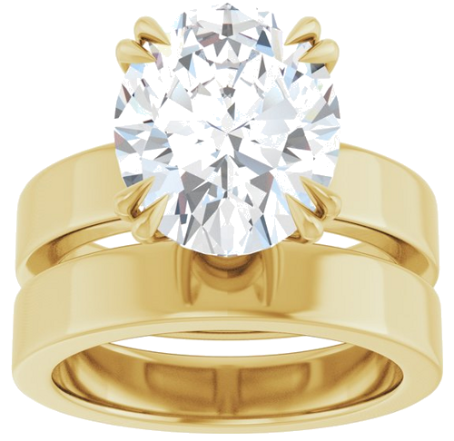 Sužadėtuvių Žiedas „Double Claw-Prong Solitaire“ 14k yellow gold Oval 12mm x 10mm (8)