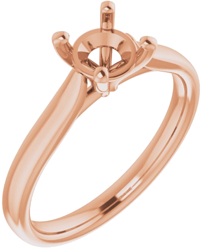 14K Rose 6 mm Round Engagement Ring Mounting (1)