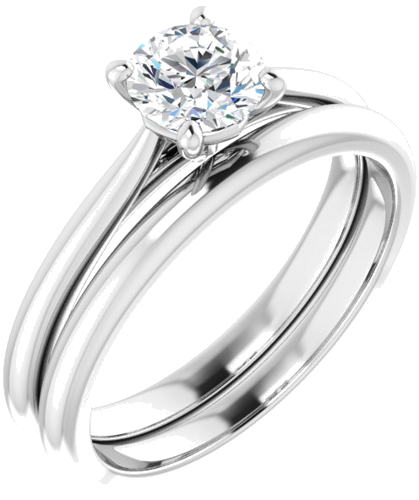 14K White 5.5 mm Round Solitaire Engagement Ring Mounting (6)