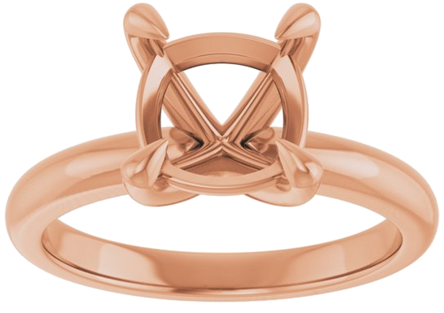 Sužadėtuvių Žiedas „Claw-Prong Solitaire“ 14k rose gold Cushion 8mm (3)