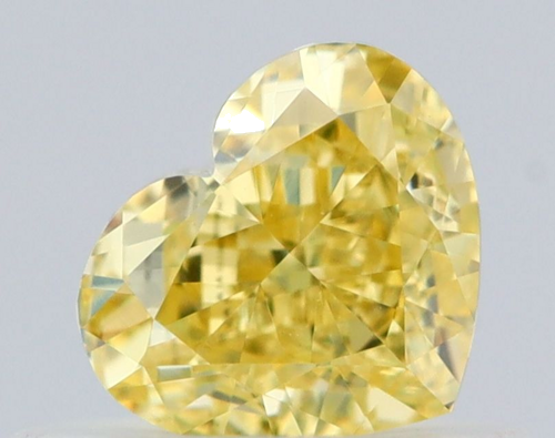 0.5 carat Fancy Intense Yellow-VVS1 Natūralus Heart Deimantas (1)