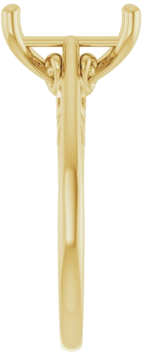 14K Yellow 10x8 mm Emerald Solitaire Engagement Ring Mounting (4)