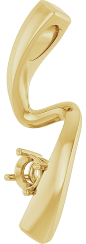 Pakabukas „Solitaire Freeform“ 14k yellow gold Round 3.4mm (2)