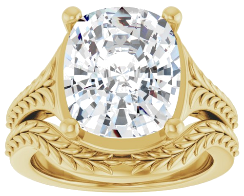 Sužadėtuvių Žiedas „Solitaire“ 14k yellow gold Elongated Cushion 12mm x 10mm (8)