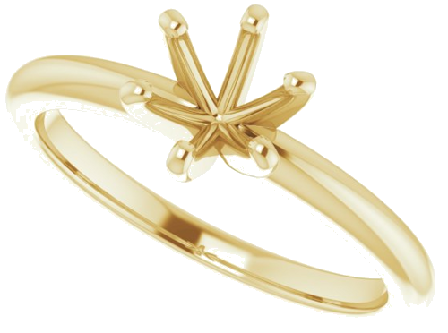 14K Yellow  5.8 mm Round Solitaire Engagement Ring Mounting (5)