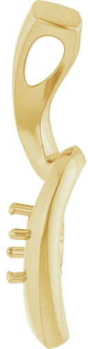 Pakabukas „Solitaire Freeform“ 10k yellow gold Round 4.1mm (3)