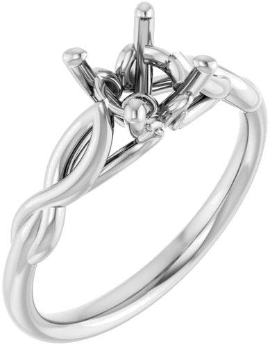 14K White  6.5 mm Round Solitaire Engagement Ring Mounting (1)