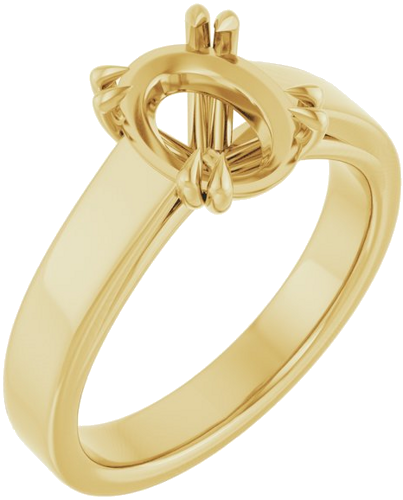 14K Yellow 9x7 mm Oval Engagement Ring Mounting (1)