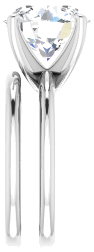 14K White  11 mm Round Solitaire Engagement Ring Mounting (9)