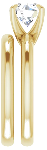 Sužadėtuvių Žiedas „Solitaire“ 585 Geltonojo Aukso Round 7.4mm (9)