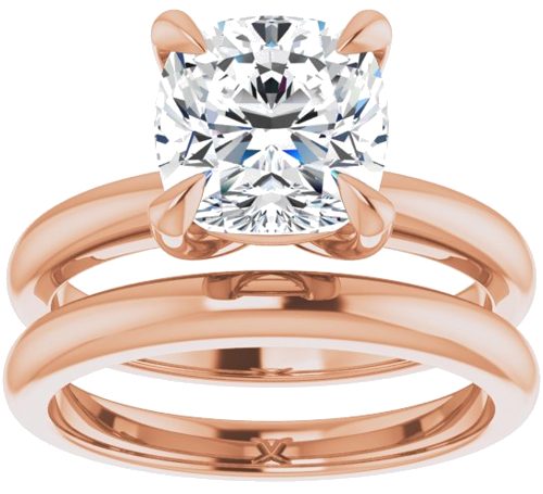 Sužadėtuvių Žiedas „Claw-Prong Solitaire“ 14k rose gold Cushion 8mm (8)