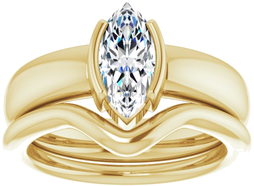 Sužadėtuvių Žiedas „Half-Bezel Solitaire“ 14k yellow gold Marquise 10mm x 5mm (8)