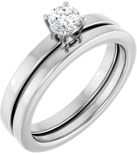 10K White 4.1 mm Round Solitaire Engagement Ring Mounting (6)