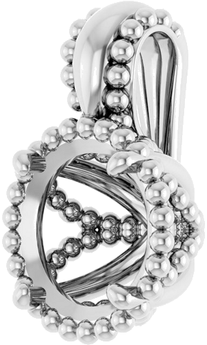 14K White  6.5 mm Round Pendant Mounting (2)