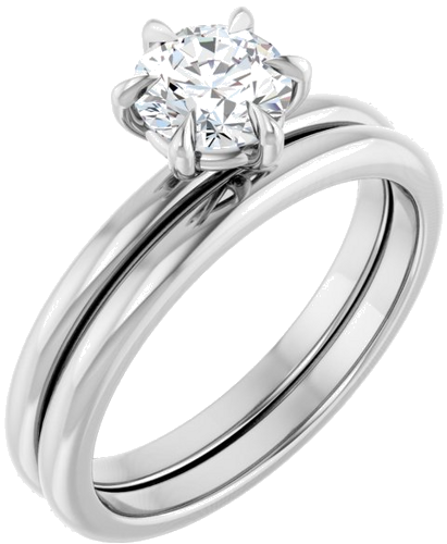 Sužadėtuvių Žiedas „Claw-Prong“ 14k white gold Round 5.8mm (6)