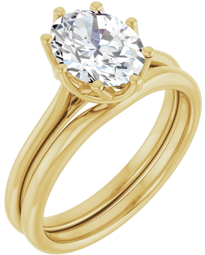 Sužadėtuvių Žiedas „Solitaire“ 14k yellow gold Oval 9mm x 7mm (6)