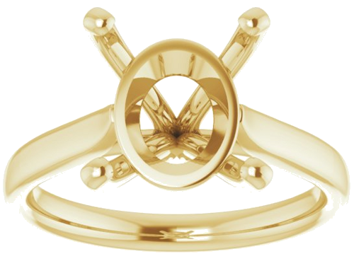 14K Yellow 12x10 mm Oval Engagement Ring Mounting (3)