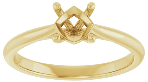 14K Yellow 5.8 mm Round Solitaire Engagement Ring Mounting (3)