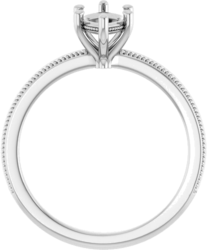 Sužadėtuvių Žiedas „Solitaire Milgrain“ 14k white gold Marquise 10mm x 5mm (2)