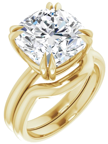 Sužadėtuvių Žiedas „Double Claw-Prong Solitaire“ 14k yellow gold Cushion 11mm (6)