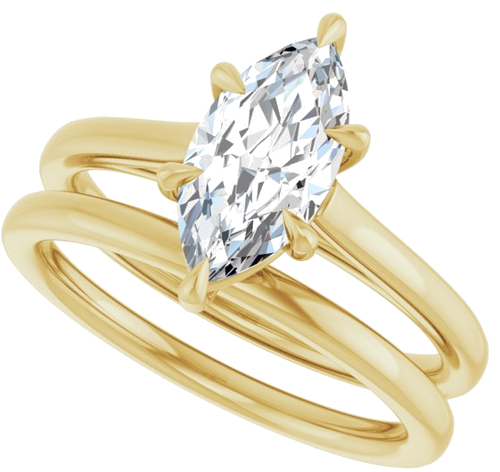 Sužadėtuvių Žiedas „Claw-Pong“ 14k yellow gold Marquise 11mm x 5.5mm (10)