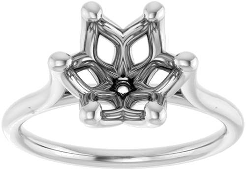 Sužadėtuvių Žiedas „Cathedral-Style Solitaire“ 14k white gold Round 8.8mm (3)