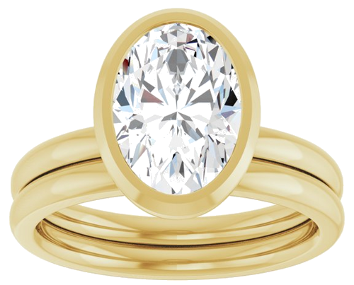 Sužadėtuvių Žiedas „Bezel-Set Solitaire“ 14k yellow gold Oval 10mm x 7mm (8)