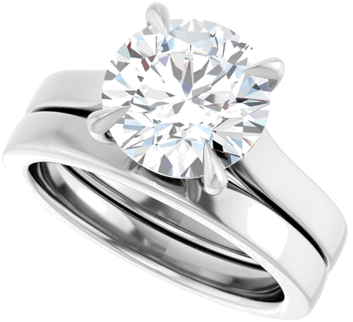 Sužadėtuvių Žiedas „Claw-Prong“ 14k white gold Round 9mm (10)