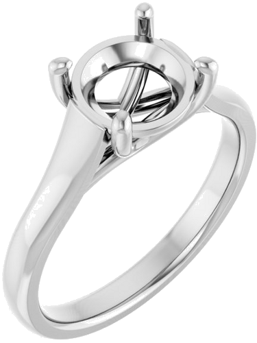 Platinum 8 mm Round Solitaire Engagement Ring Mounting (1)