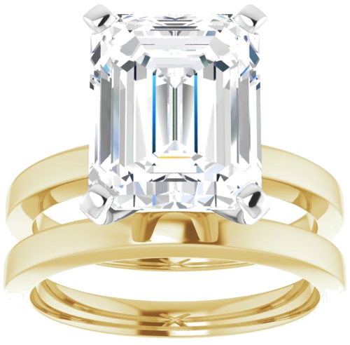 Sužadėtuvių Žiedas „Solitaire“ 14k yellow/white gold Emerald 11mm x 9mm (8)