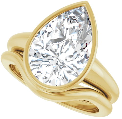 Sužadėtuvių Žiedas „Bezel-Set Solitaire“ 14k yellow gold Pear 14mm x 9mm (10)