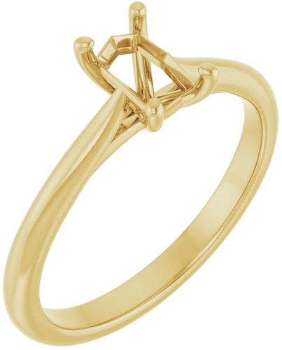 Sužadėtuvių Žiedas „Solitaire“ 14k yellow gold Emerald 6mm x 4mm (1)
