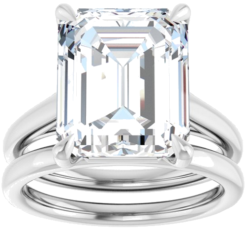 Sužadėtuvių Žiedas „Claw-Pong“ 14k white gold Emerald 12mm x 10mm (8)