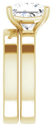Sužadėtuvių Žiedas „Solitaire“ 14k yellow gold Square 8mm (9)