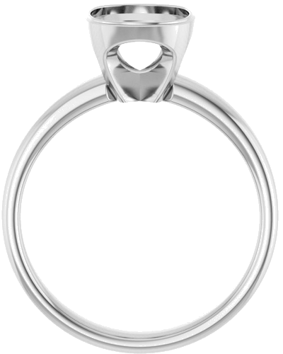 Sužadėtuvių Žiedas „Bezel-Set Solitaire“ 14k white gold Elongated Cushion 9mm x 7mm (2)