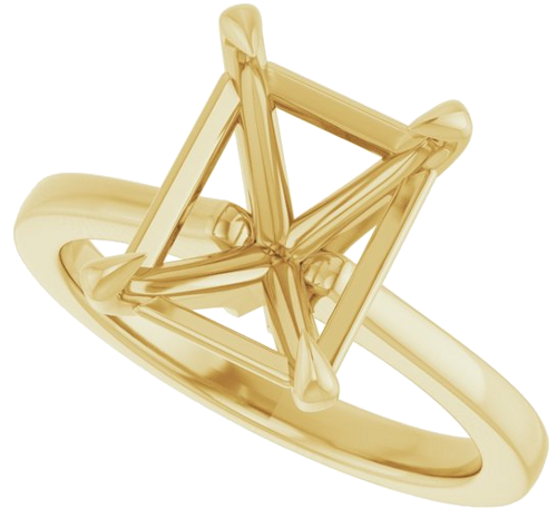 Sužadėtuvių Žiedas „Claw-Prong“ 14k yellow gold Emerald 10mm x 8mm (5)