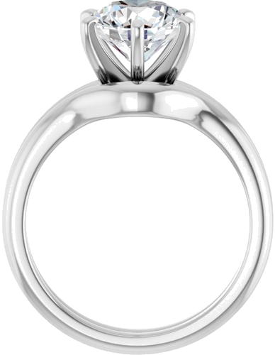 14K White  8.2 mm Round Solitaire Engagement Ring Mounting (7)